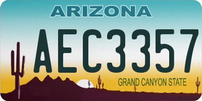 AZ license plate AEC3357