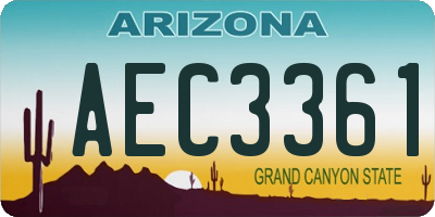 AZ license plate AEC3361
