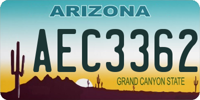 AZ license plate AEC3362