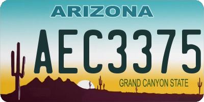 AZ license plate AEC3375