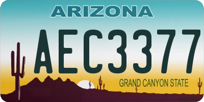 AZ license plate AEC3377