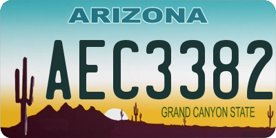 AZ license plate AEC3382