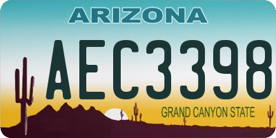 AZ license plate AEC3398