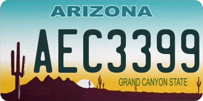 AZ license plate AEC3399