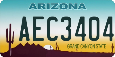 AZ license plate AEC3404