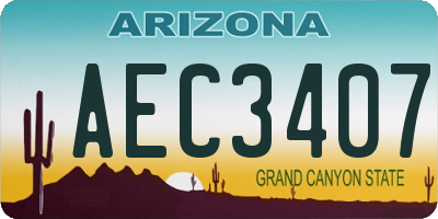 AZ license plate AEC3407