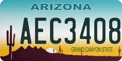 AZ license plate AEC3408