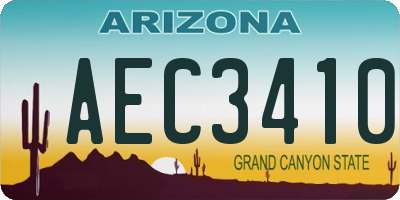 AZ license plate AEC3410