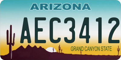 AZ license plate AEC3412