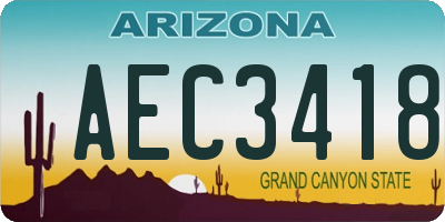 AZ license plate AEC3418