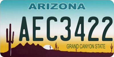 AZ license plate AEC3422