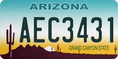 AZ license plate AEC3431