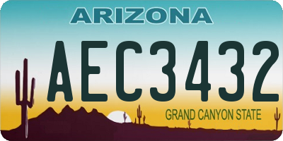 AZ license plate AEC3432