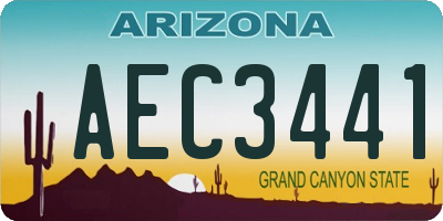 AZ license plate AEC3441
