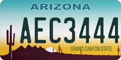 AZ license plate AEC3444