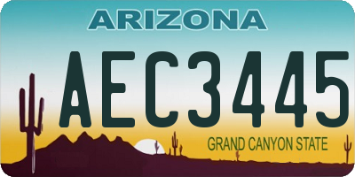 AZ license plate AEC3445