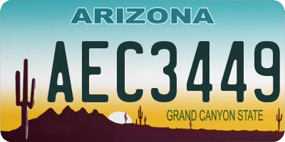 AZ license plate AEC3449
