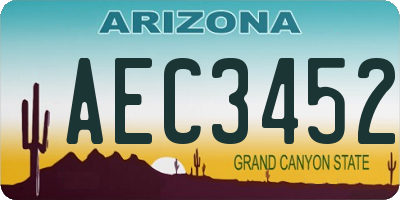 AZ license plate AEC3452