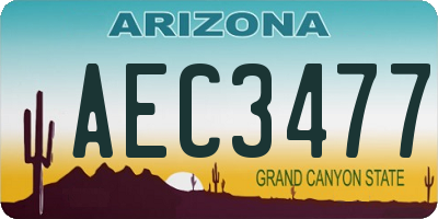 AZ license plate AEC3477