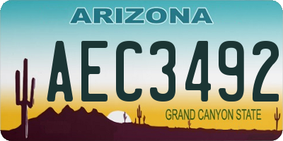 AZ license plate AEC3492