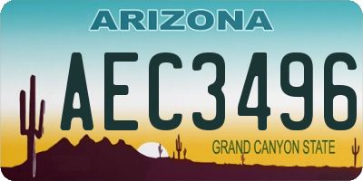 AZ license plate AEC3496