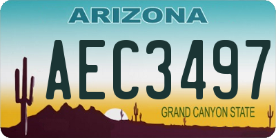 AZ license plate AEC3497