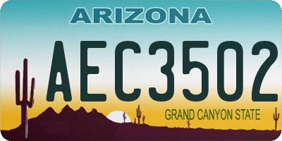 AZ license plate AEC3502