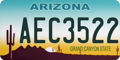 AZ license plate AEC3522