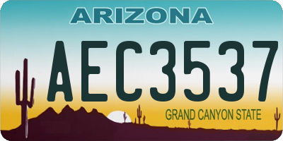 AZ license plate AEC3537