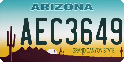 AZ license plate AEC3649
