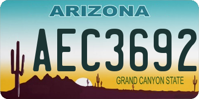AZ license plate AEC3692