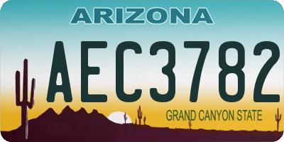 AZ license plate AEC3782