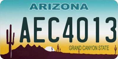 AZ license plate AEC4013