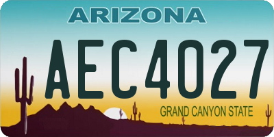 AZ license plate AEC4027