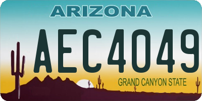 AZ license plate AEC4049