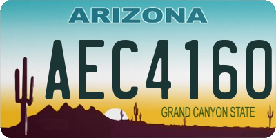 AZ license plate AEC4160