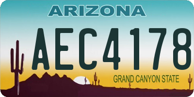 AZ license plate AEC4178