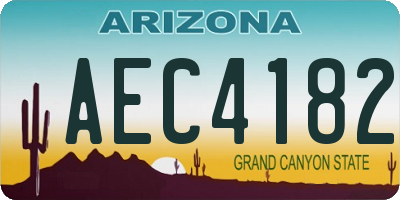 AZ license plate AEC4182
