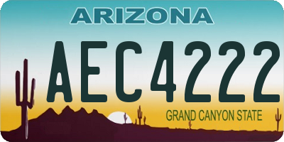AZ license plate AEC4222