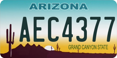 AZ license plate AEC4377