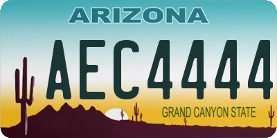 AZ license plate AEC4444