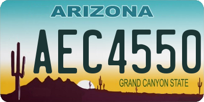 AZ license plate AEC4550