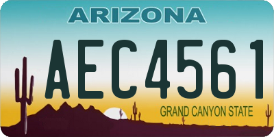AZ license plate AEC4561