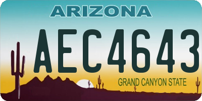 AZ license plate AEC4643