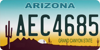 AZ license plate AEC4685