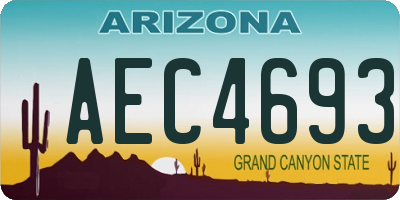 AZ license plate AEC4693