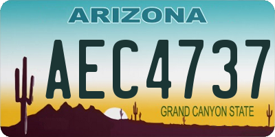 AZ license plate AEC4737
