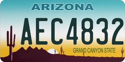 AZ license plate AEC4832