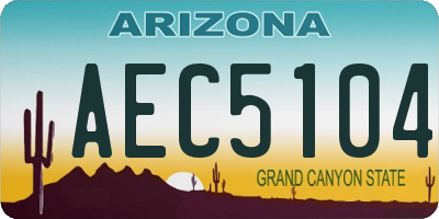 AZ license plate AEC5104