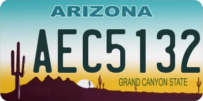 AZ license plate AEC5132